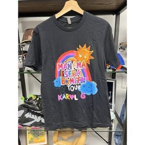 Karol G "Mañana Será Bonito Tour" Black T-Shirt Size Medium Latina Concert Shirt